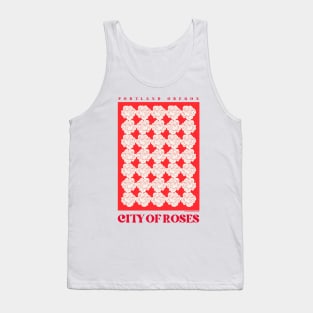 Portland, Oregon - City Of Roses (Red & Cream) Tank Top